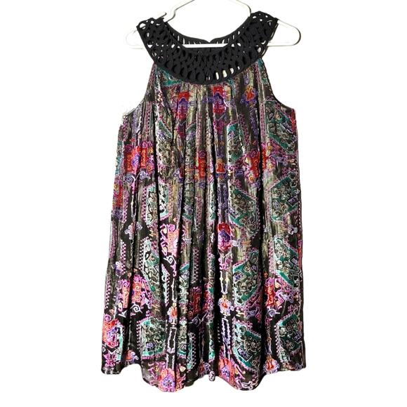 Moulinette Soeurs Anthropologie Linnea Burnout Velvet Metallic Dress Size XS - Picture 1 of 13